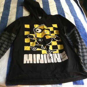 BOY'S HOODED LONG SLEEVES MINNIONS T-SHIRT